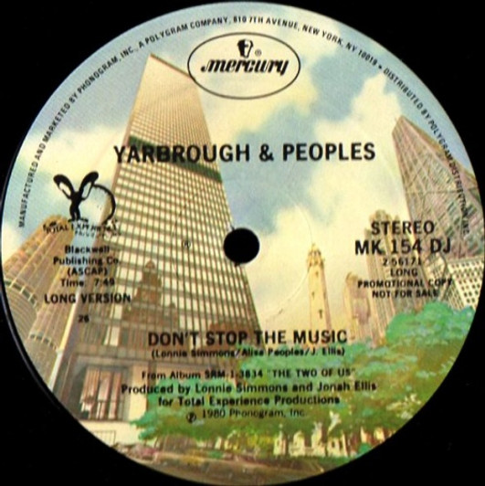 Yarbrough And Peoples - Don't Stop the Music - 12" Vinyl
