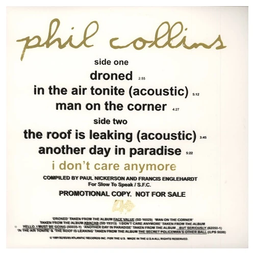 Phil Collins - Droned - 12" Vinyl