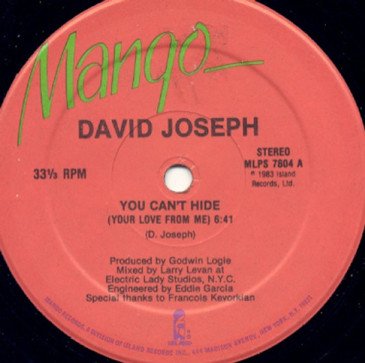 David Joseph - You Can't Hide Your Love From Me - 12" Vinyl