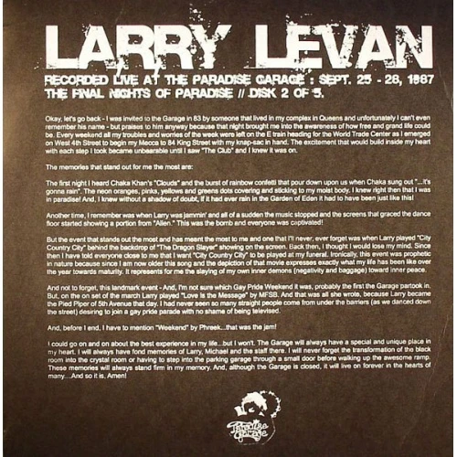 Larry Levan - Final Nights Of Paradise 2/5 - 12" Vinyl