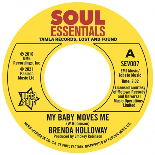 Brenda Holloway - My Baby Moves Me - 7" Vinyl