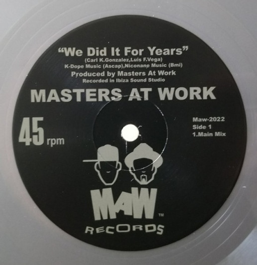 Masters At Work - We Did It For Years - 12" Colored Vinyl Masters At Work - We Did It For Years - 12" Colored Vinyl