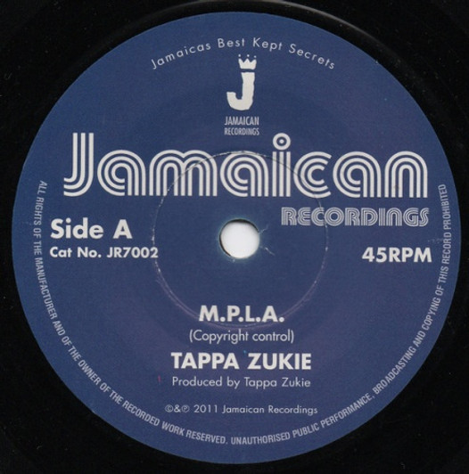 Tappa Zukie - M.P.L.A. - 7" Vinyl Tappa Zukie - M.P.L.A. - 7" Vinyl