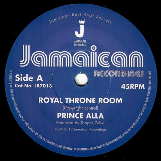 Prince Alla - Royal Throne Room / Hail Rastafari - 7" Vinyl