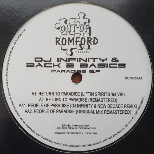 DJ Infinity & Back 2 Basics - Paradise Ep - 12" Vinyl