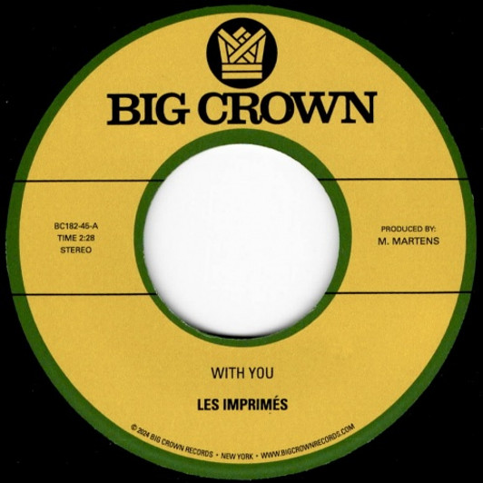 Les Imprimes - With You - 7" Vinyl Les Imprimes - With You - 7" Vinyl