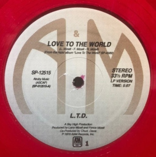 L.T.D. - Love To The World - 12" Colored Vinyl