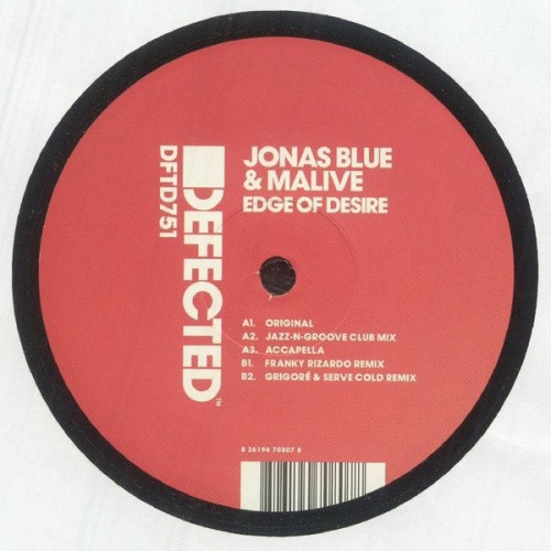 Jonas Blue & Malive - Edge Of Desire - 12" Vinyl