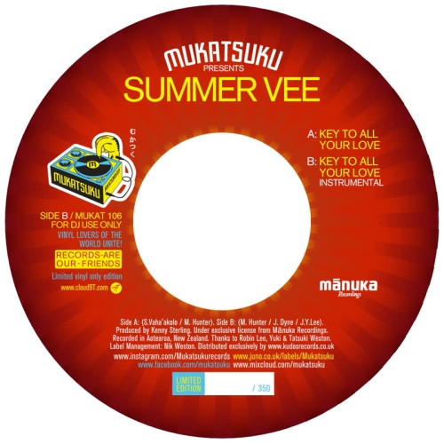 Summer Vee - Key To All Your Love - 7" Vinyl