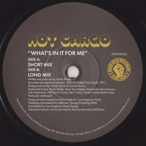 Hot Cargo - What's In It For Me - 7" Vinyl