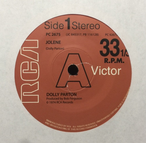 Dolly Parton - Jolene (Todd Terje Edit) - 7" Vinyl