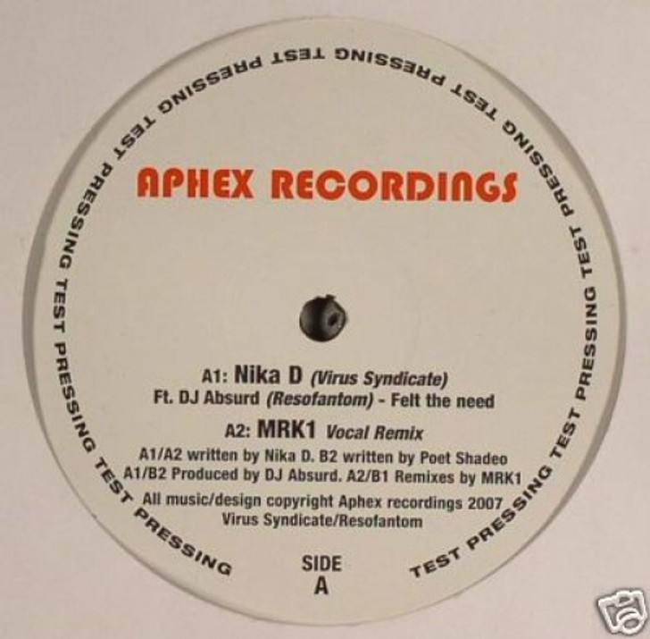 Nika D/DJ Absurd - Felt the Need - 12" Vinyl