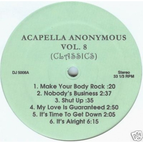 Acapella Anonymous - Vol 8 - 12" Vinyl