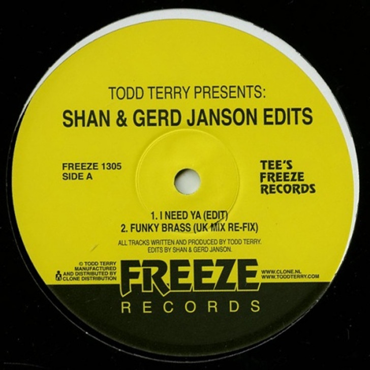 Todd Terry - Shan & Gerd Janson Edits - 12" Vinyl