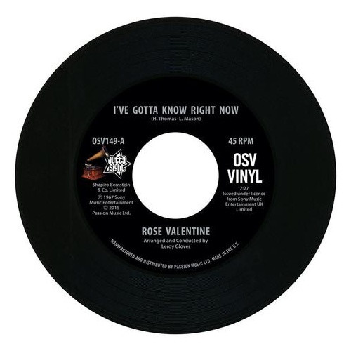 Rose Valentine / Susan Barrett - I've Gotta Know Right Now / What's It Gonna Be - 7" Vinyl