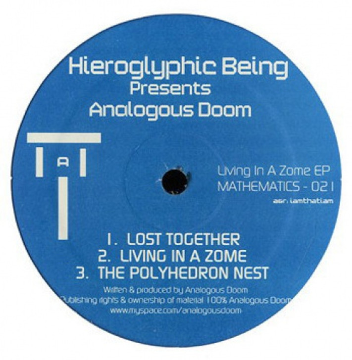 Hieroglyphic Being Presents Analogous Doom - Living In A Zome Ep - 12" Colored Vinyl