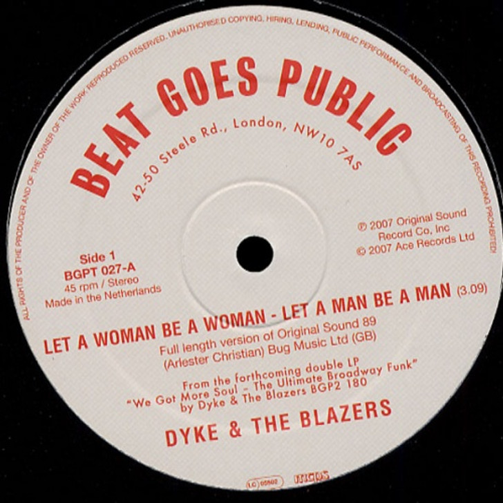 Dyke & the Blazers - Let a Woman Be a Woman - 12" Vinyl