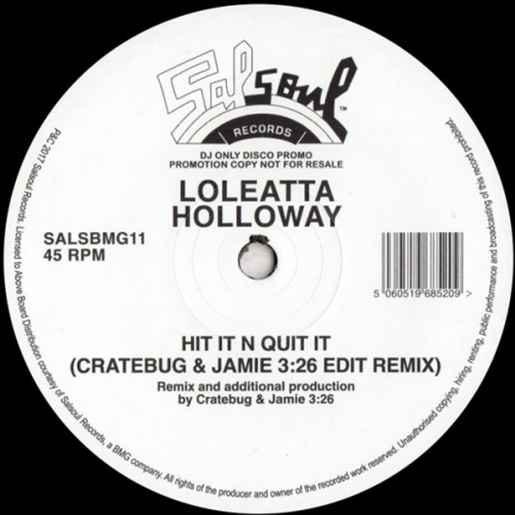 Loleatta Holloway - Hit It N Quit It (Cratebug & Jamie 3:26 Edit Remix) - 12" Vinyl