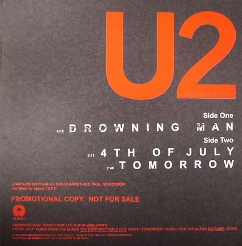 U2 - Drowning Man / 4th of July - 12" Vinyl