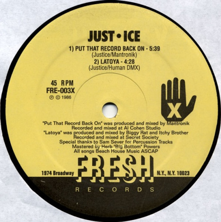 Just-Ice - Put That Record Back On / La Toya - 12" Vinyl