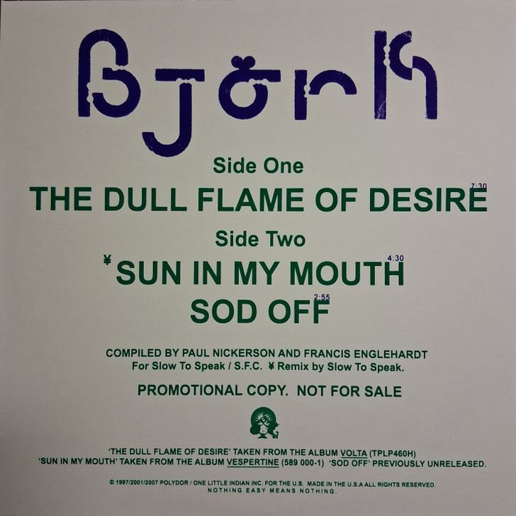 Bjork - The Dull Flame Of Desire - 12" Vinyl
