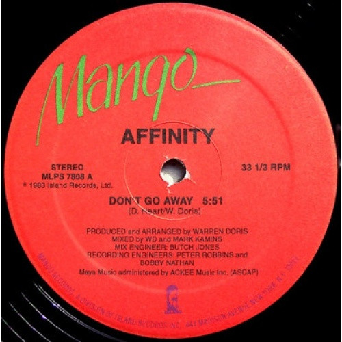 Affinity - Don't Go Away - 12" Vinyl