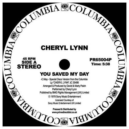 Cheryl Lynn - You Saved My Day / Got To Be Real RSD - 12" Vinyl
