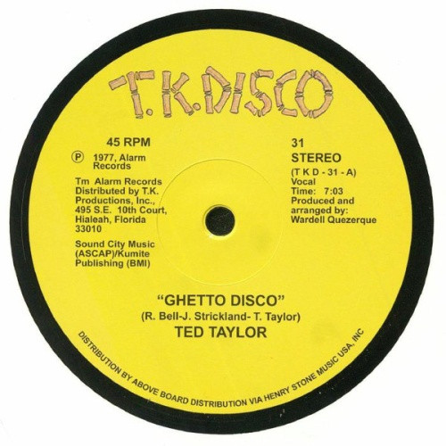Ted Taylor - Ghetto Disco - 12" Vinyl