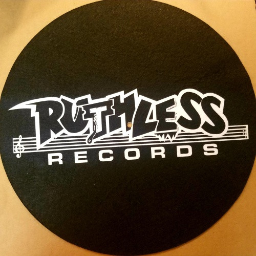 Ruthless Records - White On Black Logo - Single Slipmat