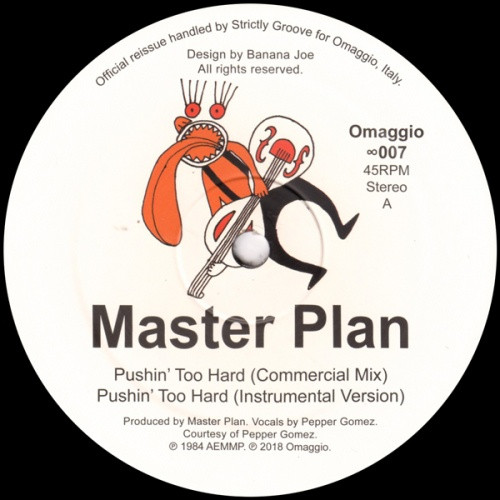 Master Plan - Pushin' Too Hard - 12" Vinyl