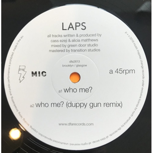 LAPS - Who Me? Remixes - 12" Vinyl