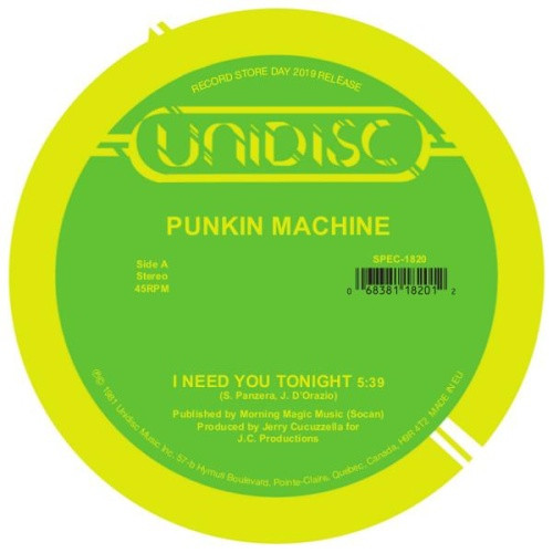 Punkin Machine / Suzy Q - I Need You Tonight / Tonight RSD - 12" Vinyl