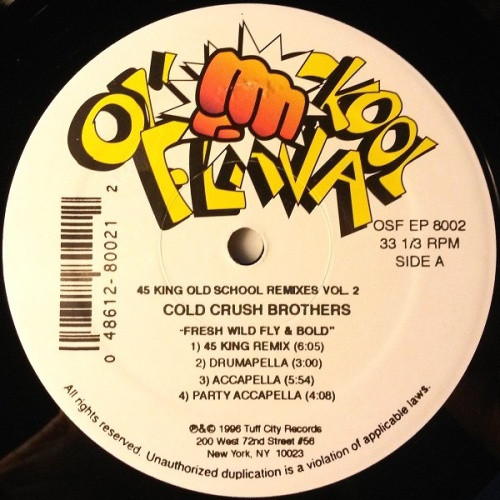 Cold Crush Brothers - 45 King Old School Remixes Vol. 2 - 12" Vinyl