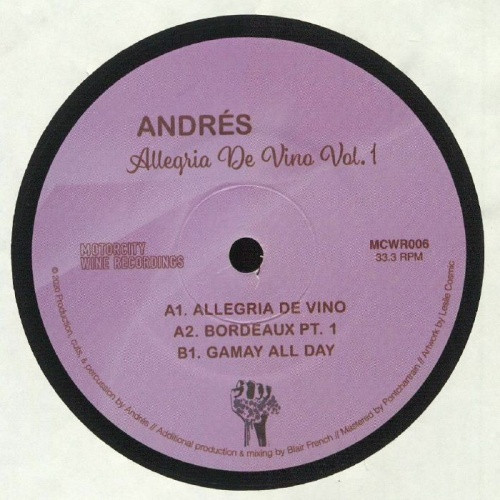 Andres - Allegria de Vino Vol. 1 - 7" Vinyl