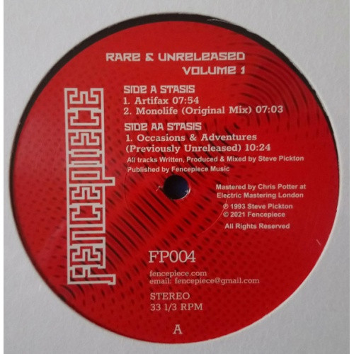 Stasis - Rare & Unreleased Vol. 1 - 12" Vinyl