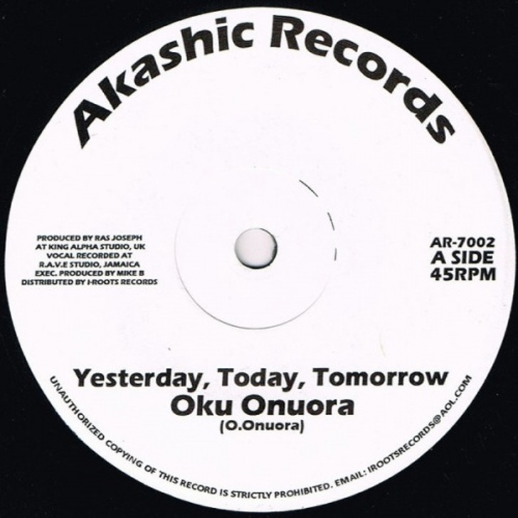 Oku Onuora - Yesterday, Today, Tomorrow - 7" Vinyl