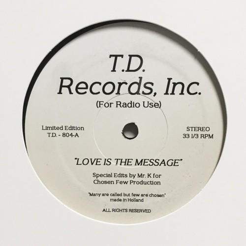 Mfsb / Chi-lites - Love is the Message / Mistake (Mr. K Edits) - 12" Vinyl