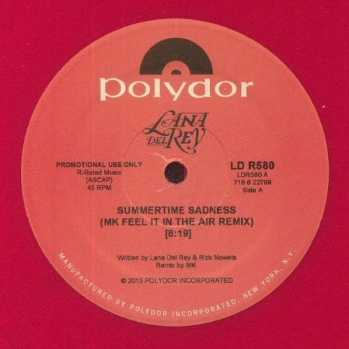 Lana Del Rey - Summertime Sadness (MK Remixes) - 12" Colored Vinyl