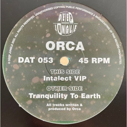 Orca - Tranquility To Earth / Intalect (VIP) - 12" Vinyl