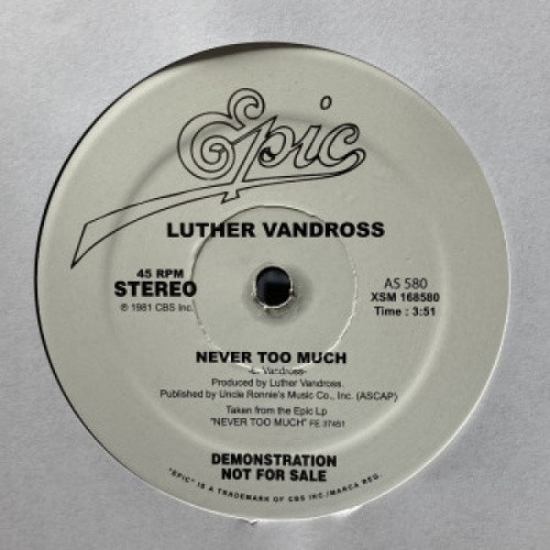 Luther Vandross - Never Too Much / Don't You Know That? - 12" Vinyl