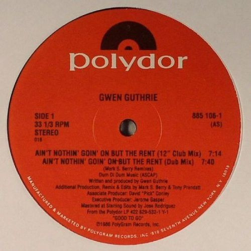 Gwen Guthrie - Ain't Nothin' Goin' On But The Rent - 12" Vinyl