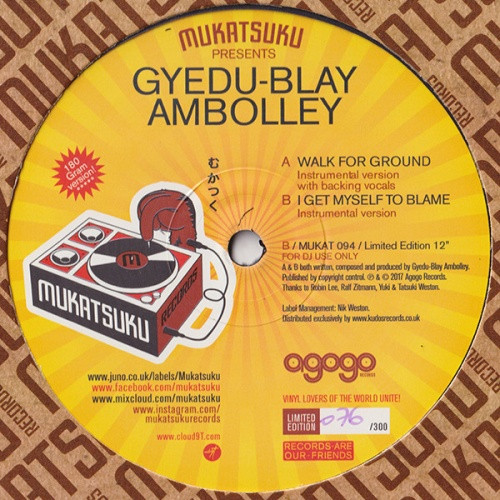 Gyedu-Blay Ambolley - Walk For Ground - 12" Vinyl