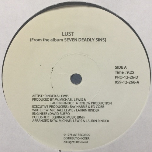 Rinder/Lewis - Lust/Love Potion - 12" Vinyl