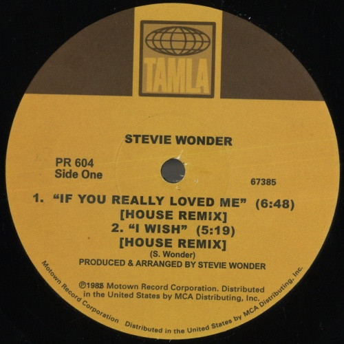 Stevie Wonder - If You Really Loved Me / I Wish / In My Mind (House Remixes) - 12" Vinyl