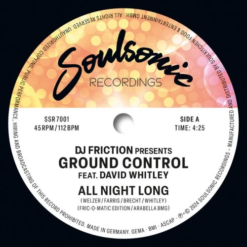 DJ Friction Presents Ground Control - All Night Long / Funkin' On The One - 7" Vinyl