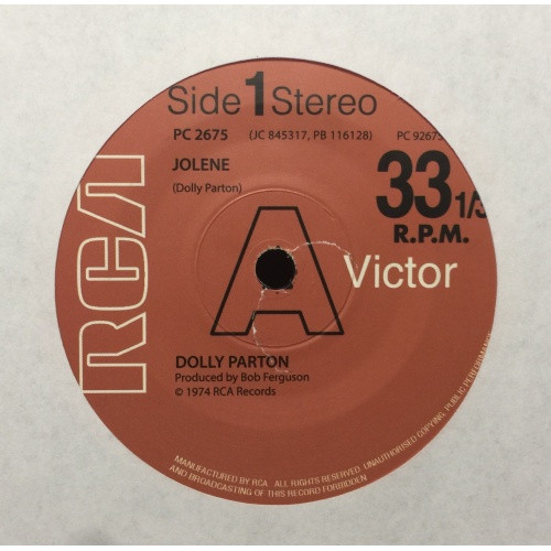 Dolly Parton - Jolene (Todd Terje Edit) - 7" Vinyl