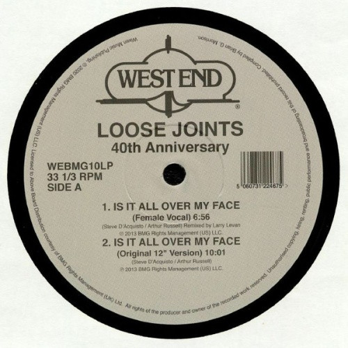 洋楽 LOOSE JOINTS IS IT ALL OVER MY FACE 40TH Loose Joints - Is It All Over My Face (40th Anniversary) - 2x 12