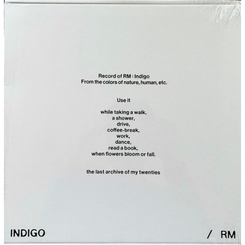 RM - Indigo - LP Colored Vinyl - Ear Candy Music