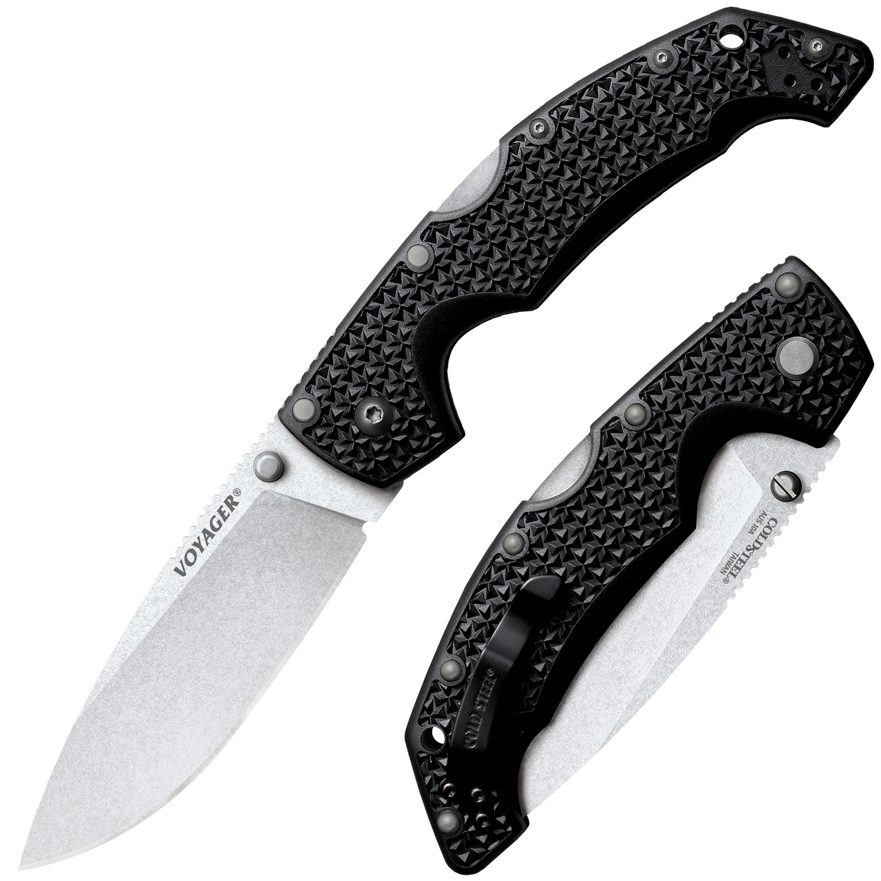 VOYAGER LARGE DROP POINT PLAIN EDGE, AUS 10A, STONE WASH | Cold
