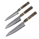 JAPANESE VG-10 DAMASCUS 3-PC KITCHEN KNIFE SET